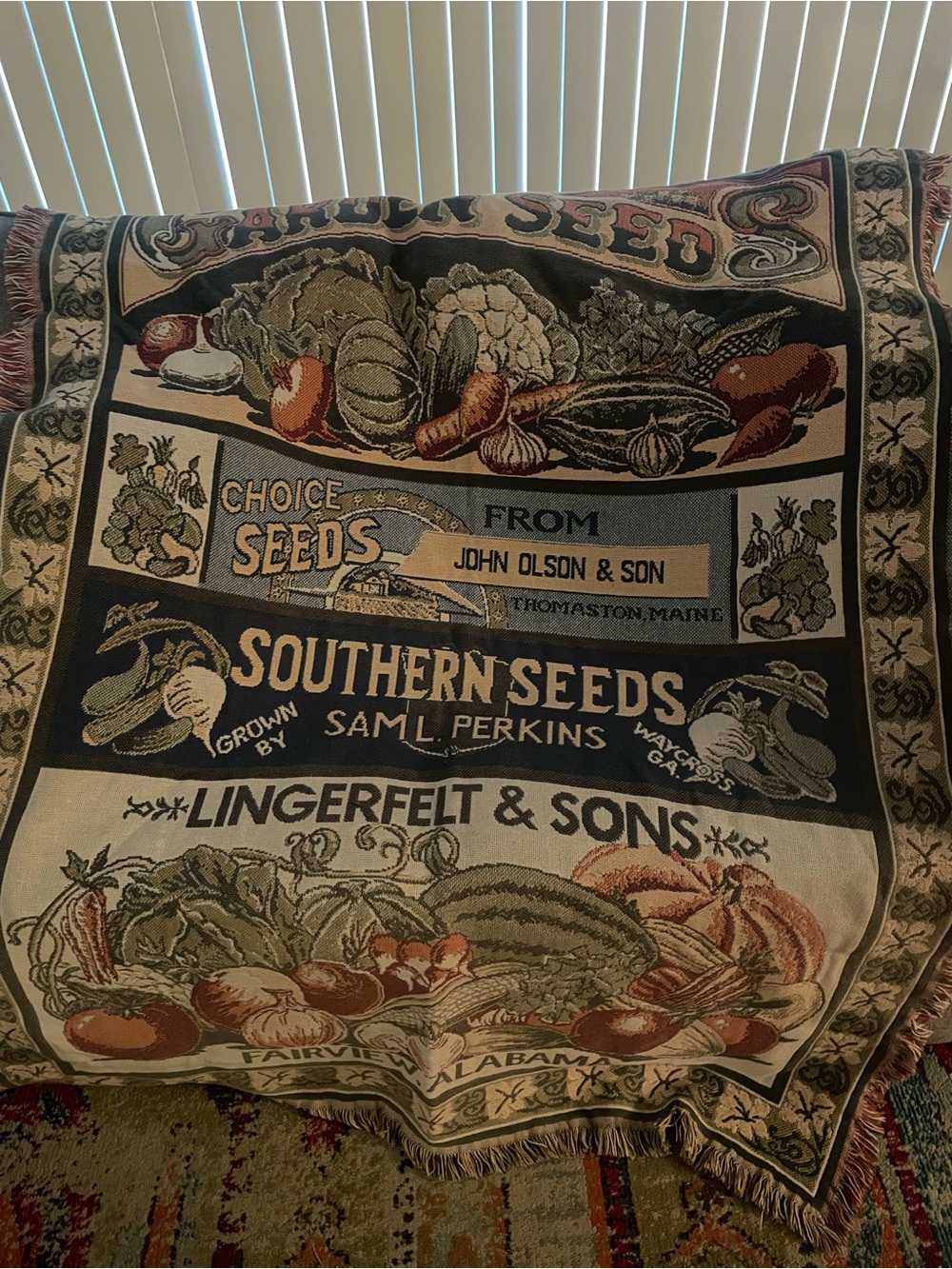 Goodwin Weavers vegetable garden tapestry throw blanket